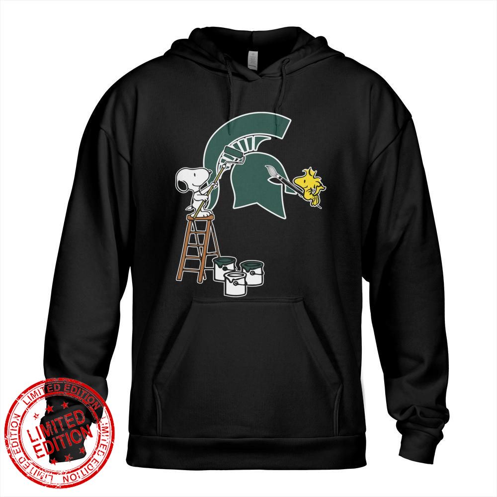 Michigan State Spartans Snoopy and Woodstock Painting Logo Shirt Michigan State Spartans Snoopy and Woodstock Painting Logo Shirt