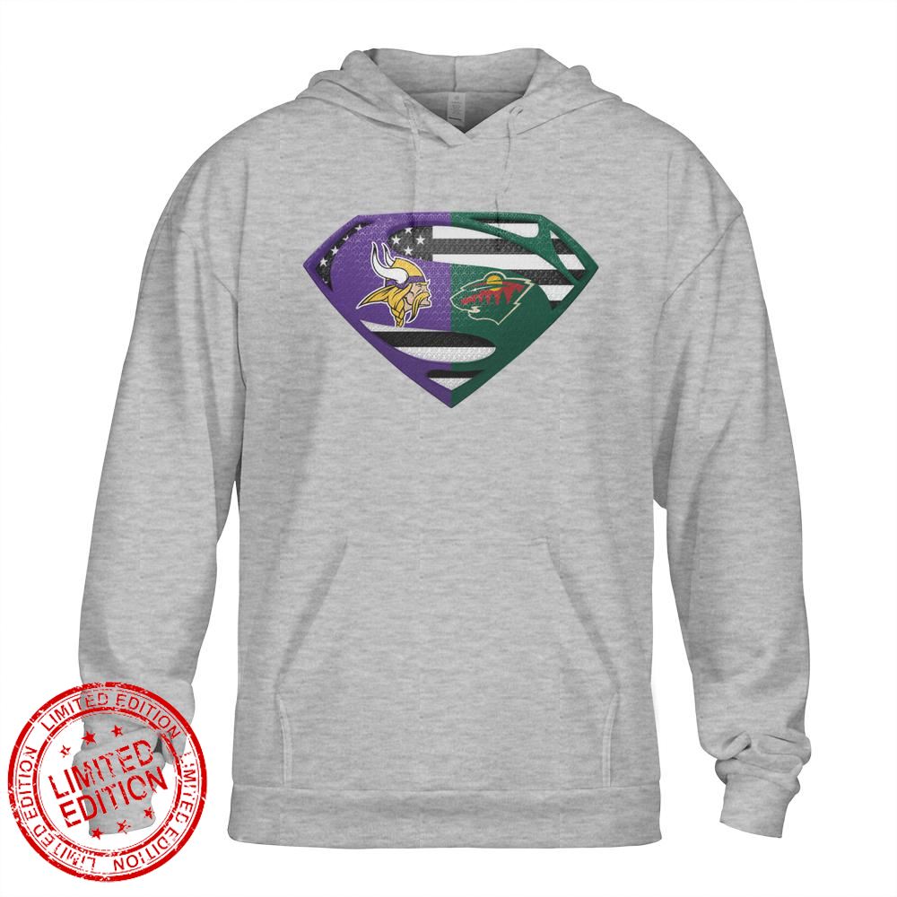 Minnesota Vikings Minnesota Wild Superman Logo Us Flag Shirt Minnesota Vikings Minnesota Wild Superman Logo Us Flag Shirt