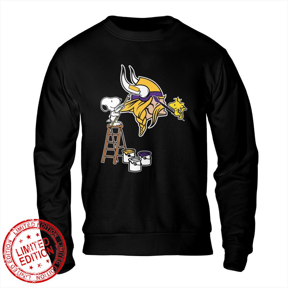 Minnesota Vikings Snoopy and Woodstock Painting Logo Shirt