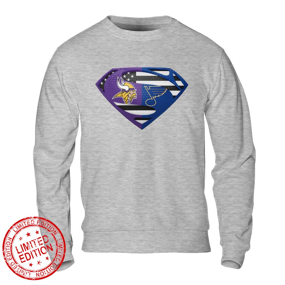 Minnesota Vikings St Louis Blues Superman Logo Us Flag Shirt