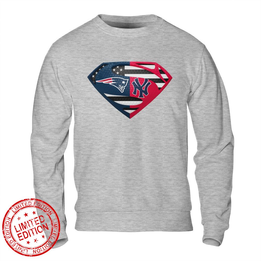 New England Patriots New York Yankees Superman Logo Us Flag Shirt
