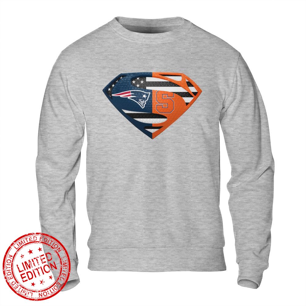 New England Patriots Syracuse Orange Superman Logo Us Flag Shirt
