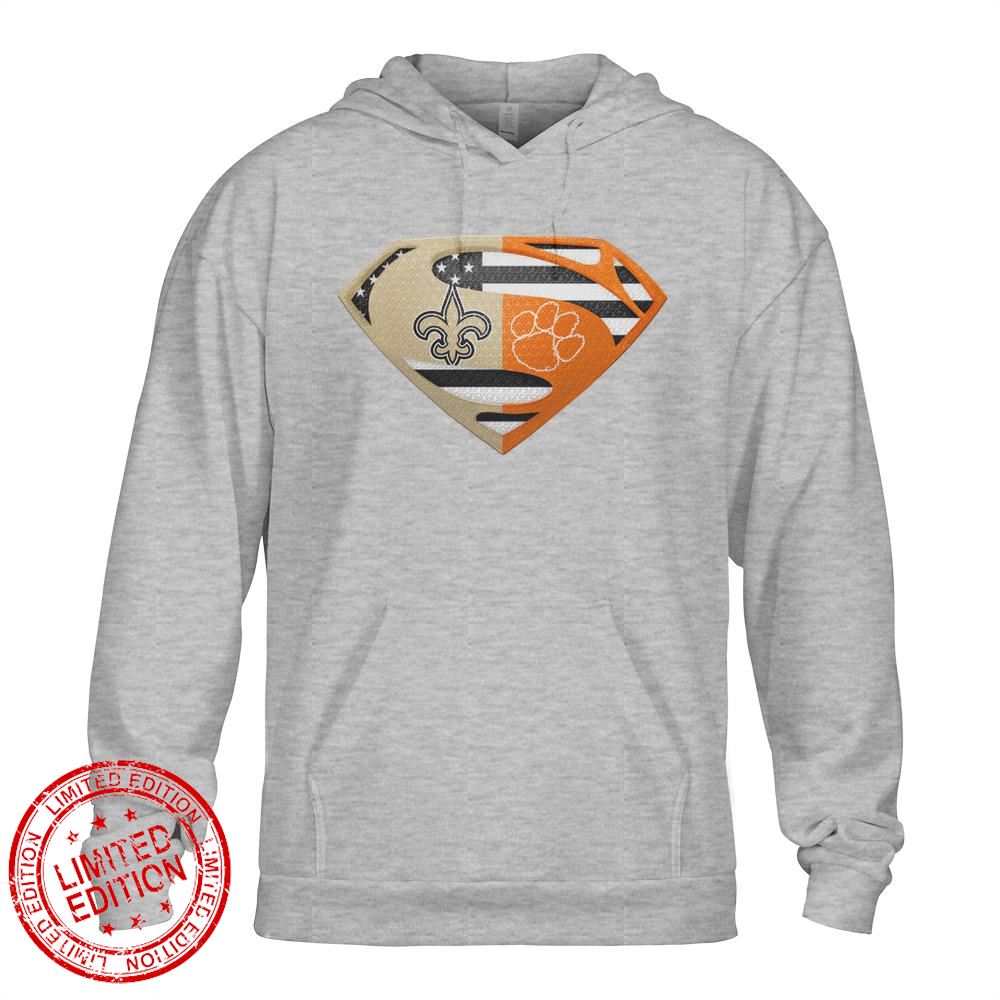 New Orleans Saints Clemson Cleveland Tigers Superman Logo Us Flag Shirt New Orleans Saints Clemson Cleveland Tigers Superman Logo Us Flag Shirt
