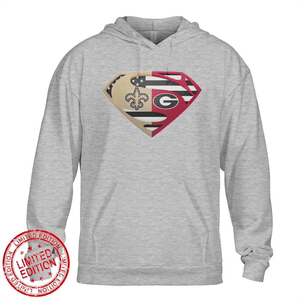 New Orleans Saints Georgia Bulldogs Superman Logo Us Flag Shirt New Orleans Saints Georgia Bulldogs Superman Logo Us Flag Shirt