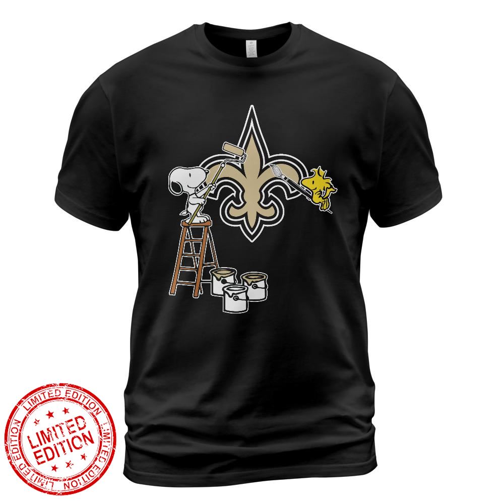 New Orleans Saints Snoopy and Woodstock Painting Logo Shirt