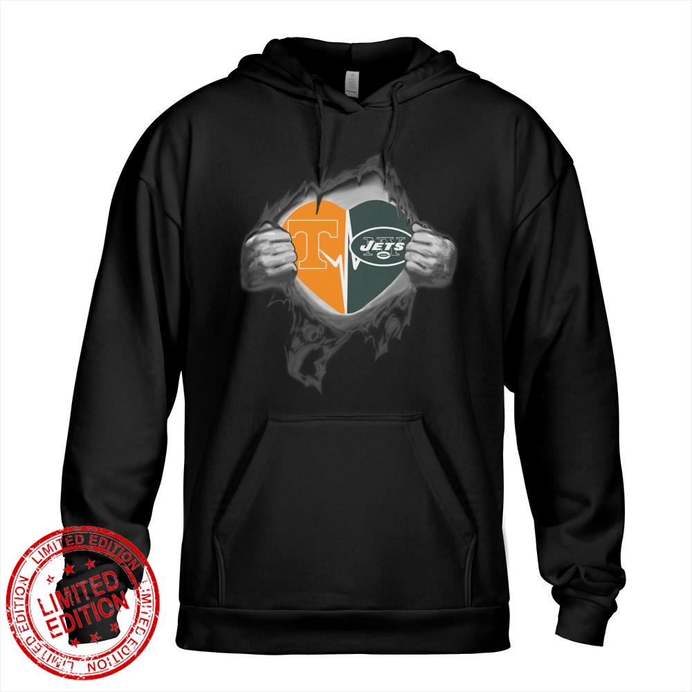 New York Jets Tennessee Volunteers In My Heartbeat Shirt New York Jets Tennessee Volunteers In My Heartbeat Shirt