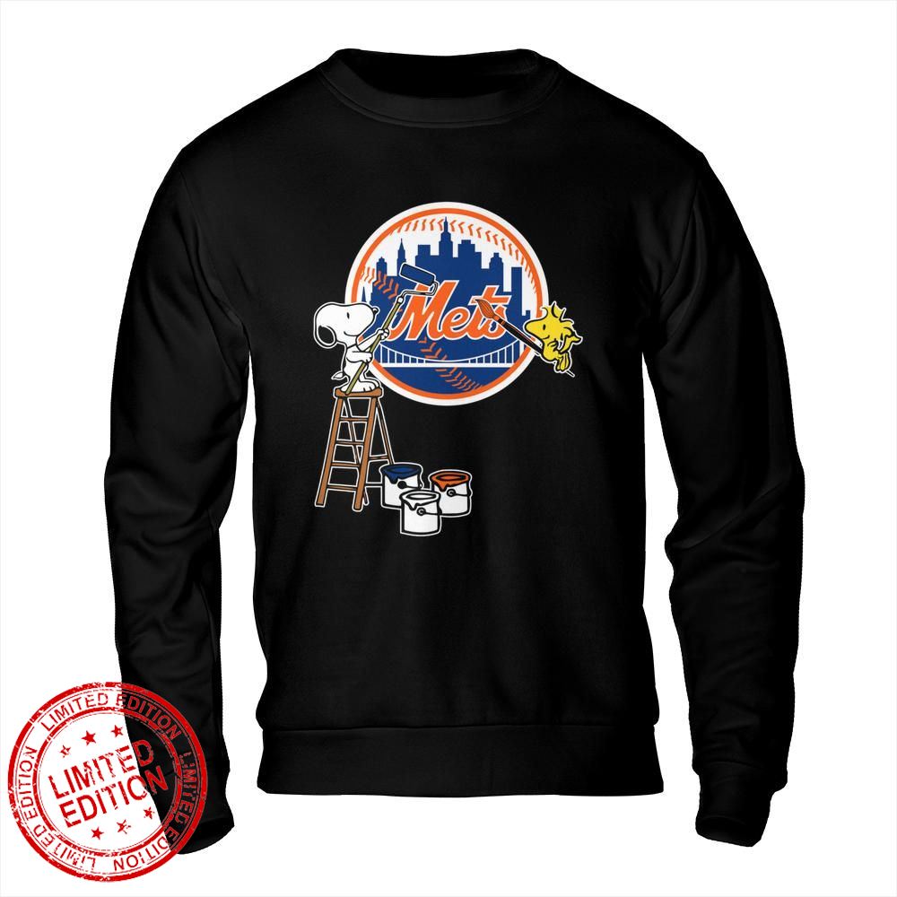 New York Mets Snoopy and Woodstock Painting Logo Shirt