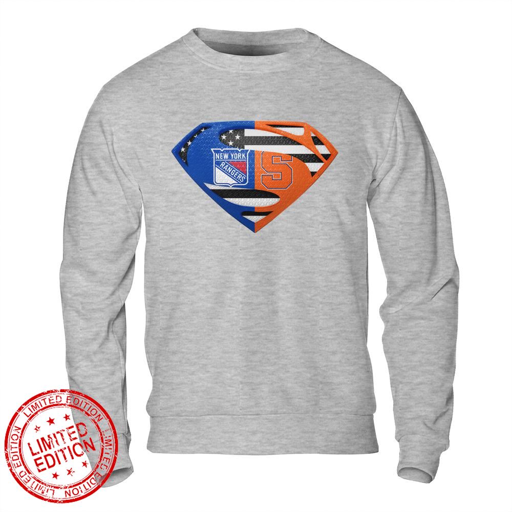 New York Rangers Syracuse Orange Superman Logo Us Flag Shirt