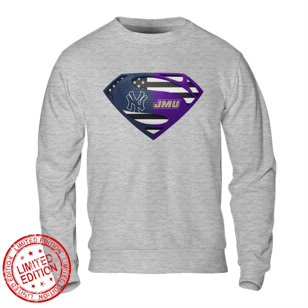 New York Yankees Jmu Superman Logo Us Flag Shirt