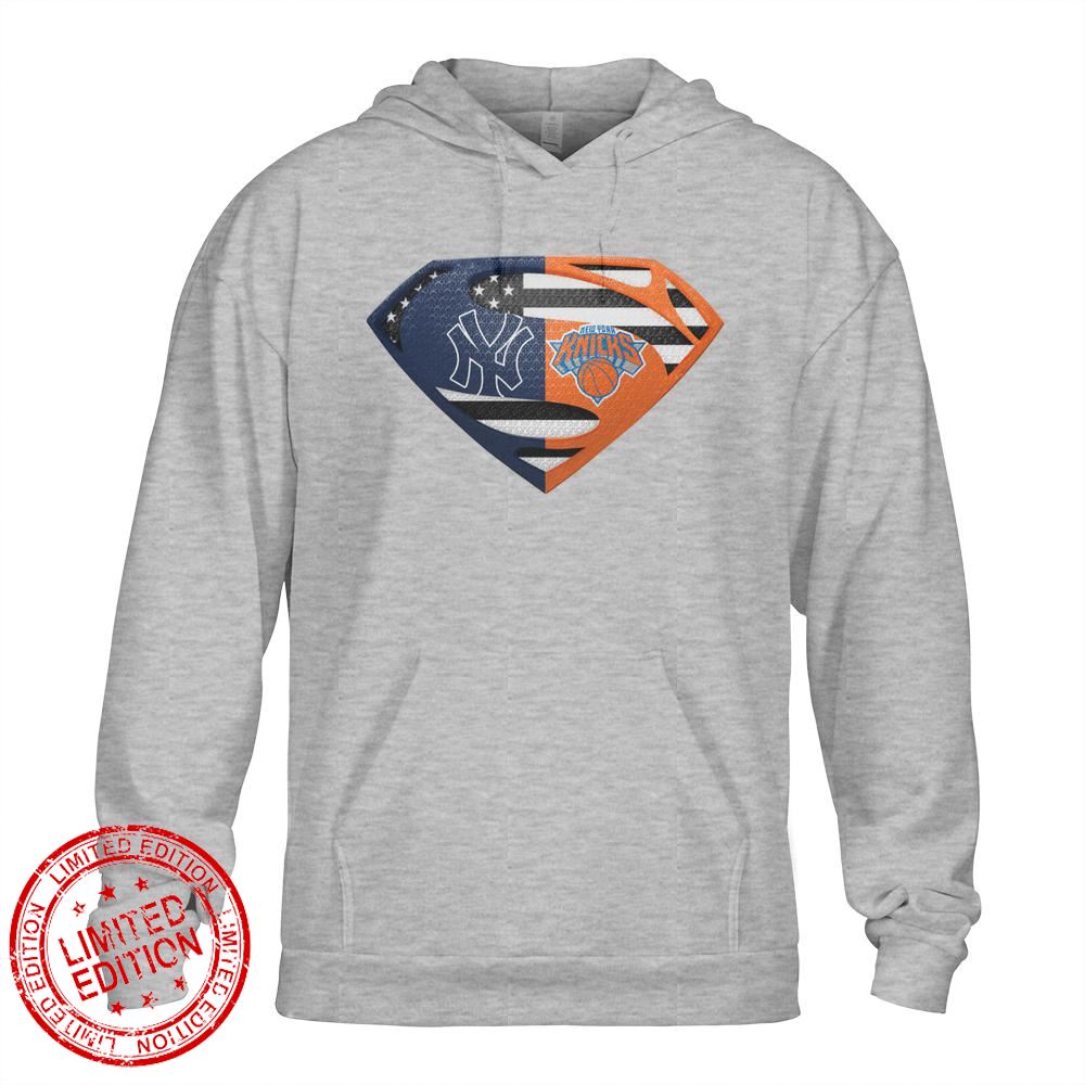 New York Yankees New York Knicks Superman Logo Us Flag Shirt New York Yankees New York Knicks Superman Logo Us Flag Shirt