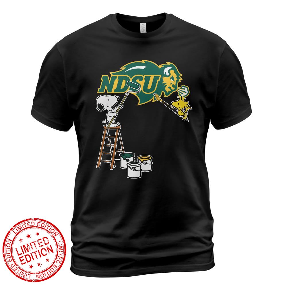 North Dakota State Bison Snoopy and Woodstock Painting Logo Shirt