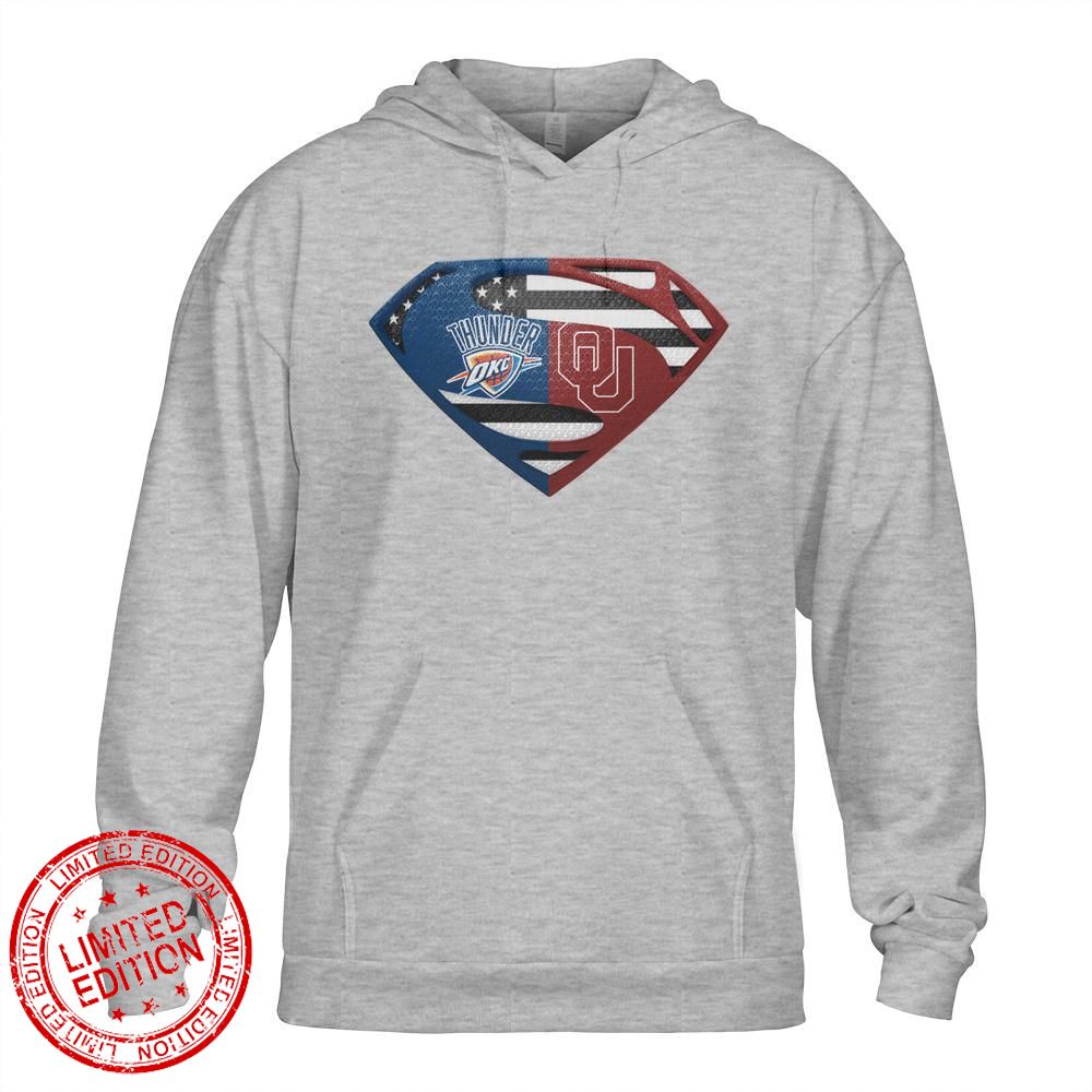 Oklahoma City Thunder Oklahoma Sooners Superman Logo Us Flag Shirt Oklahoma City Thunder Oklahoma Sooners Superman Logo Us Flag Shirt