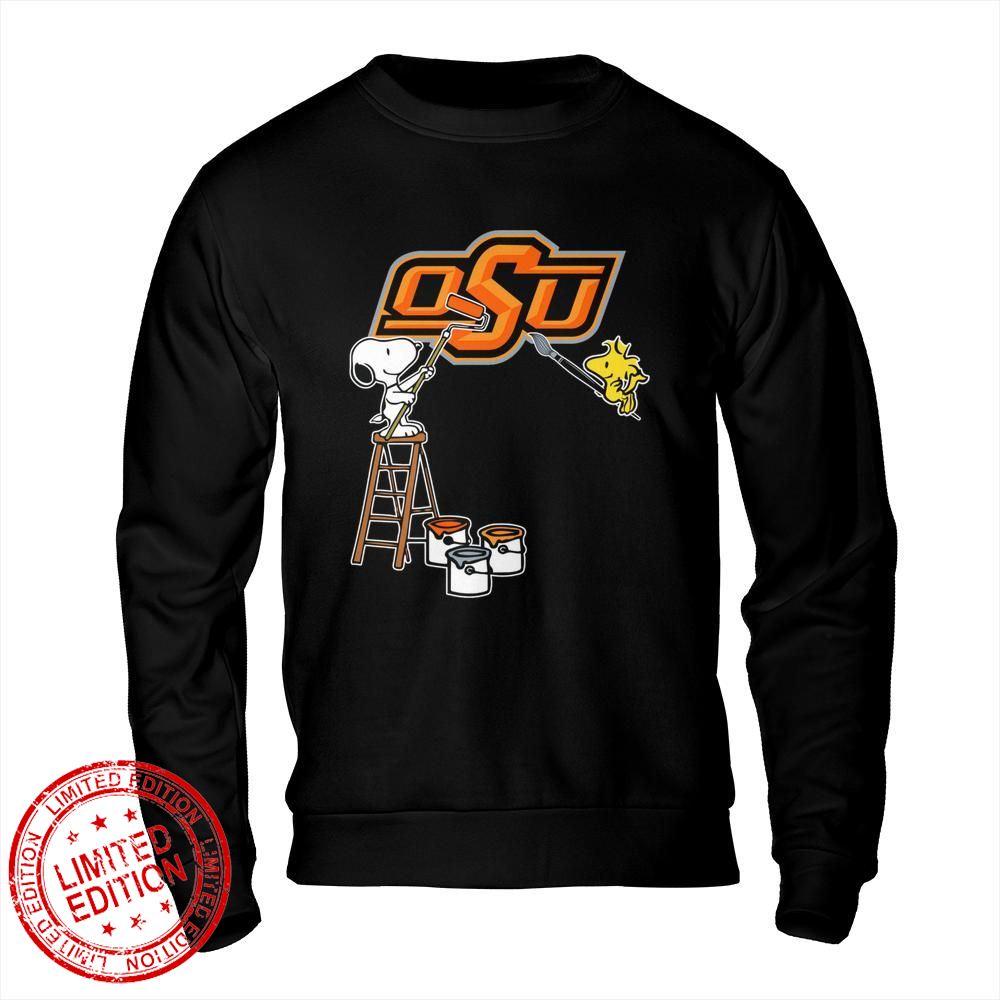 Oklahoma State Cowboys Snoopy and Woodstock Painting Logo Shirt