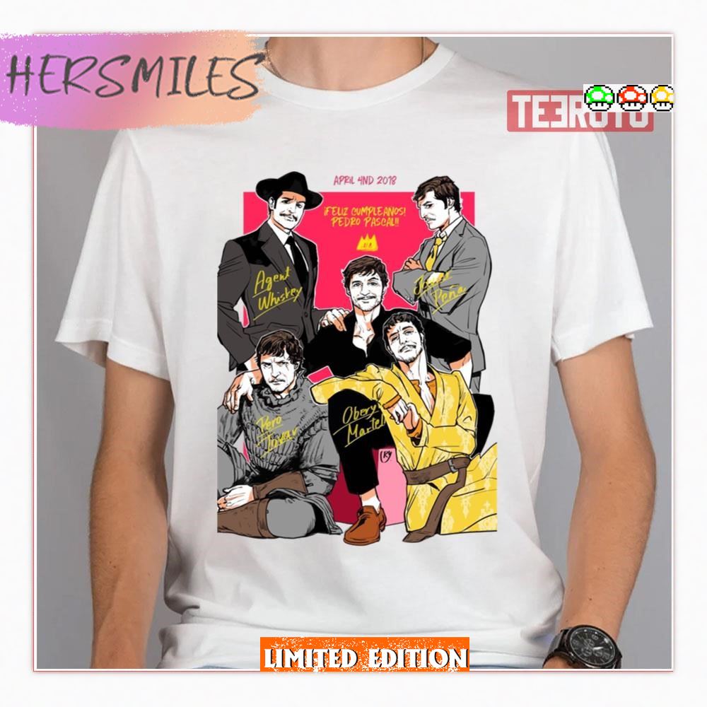 Pedro Pascal Cartoon Portrait Collection Shirt