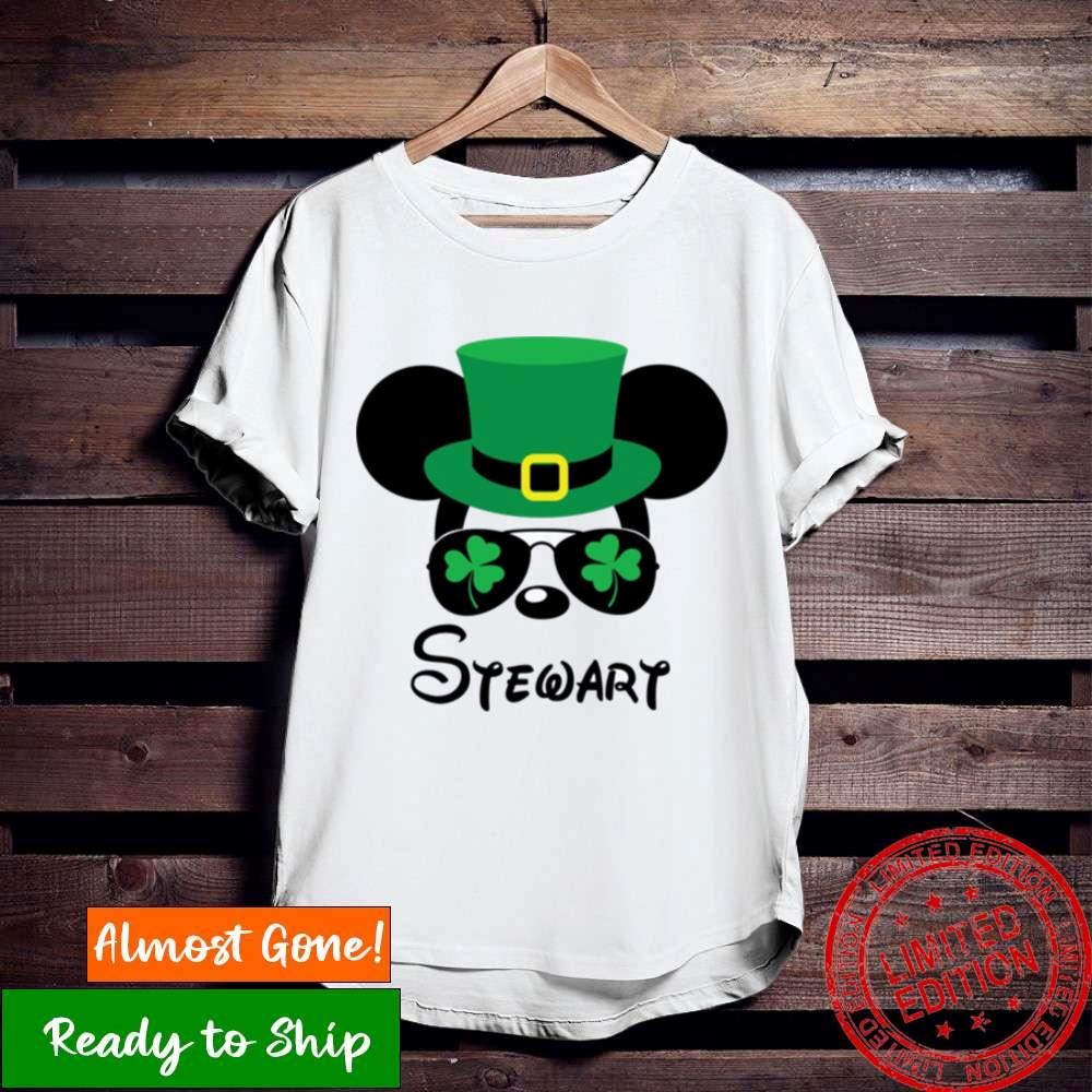 Personalized Mickey Minnie Shamrock Disney Sunglasses St Patricks Day Shirt