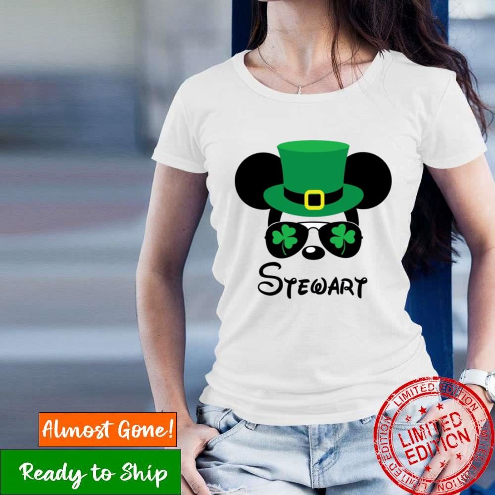 Personalized Mickey Minnie Shamrock Disney Sunglasses St Patricks Day Shirt