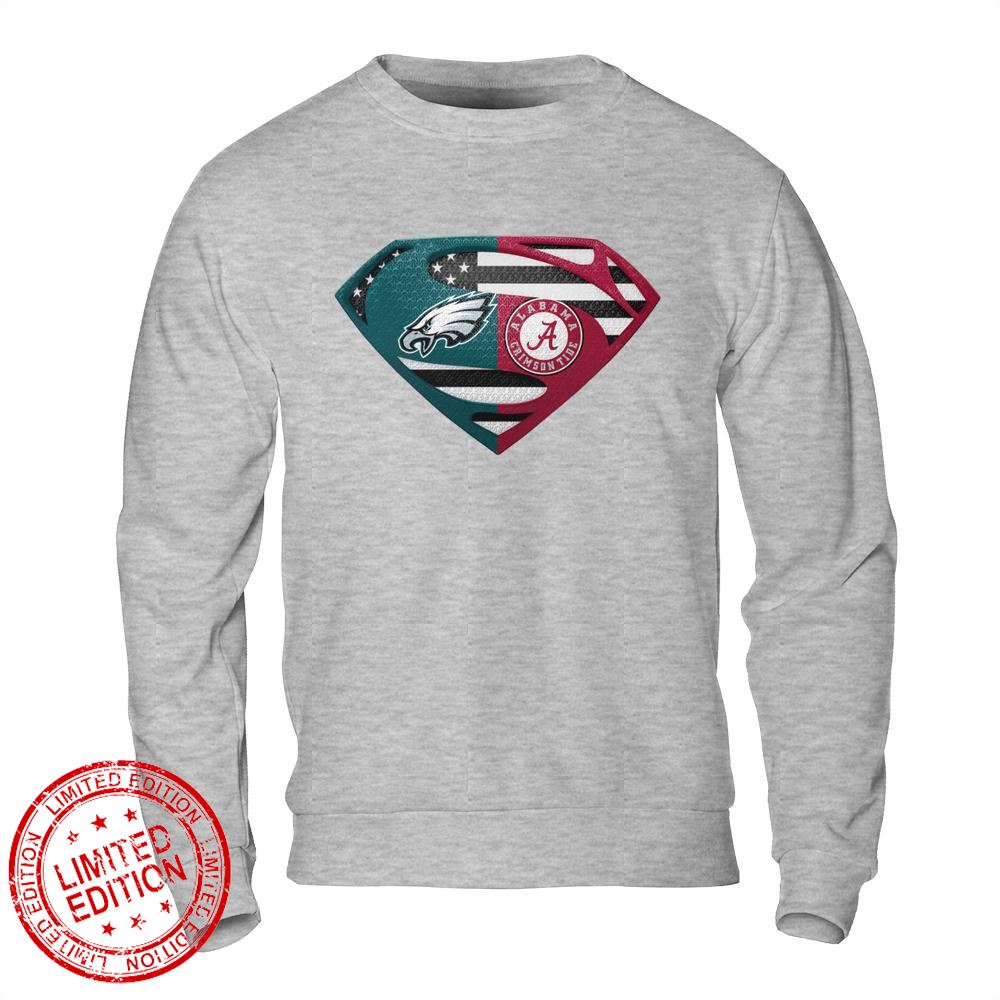 Philadelphia Eagles Alabama Crimson Tide Superman Logo Us Flag Shirt