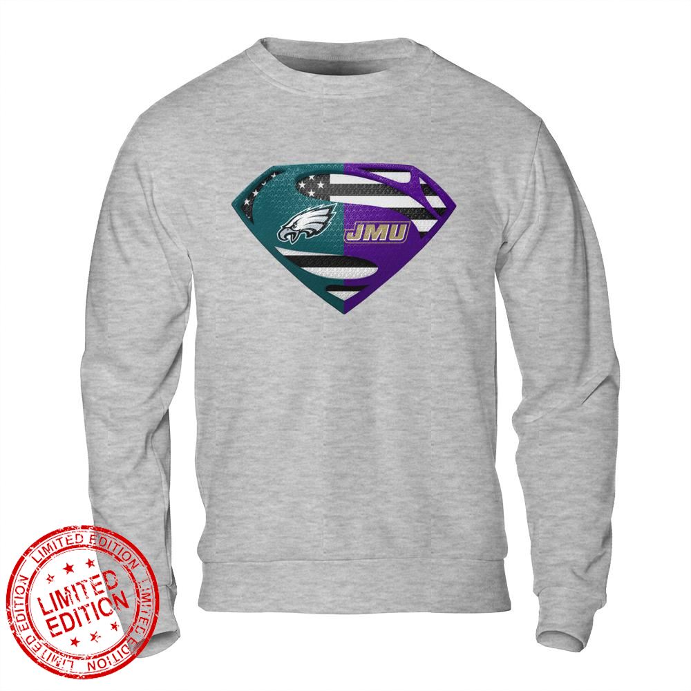 Philadelphia Eagles Jmu Superman Logo Us Flag Shirt
