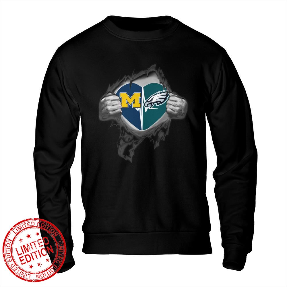 Philadelphia Eagles Michigan Wolverines In My Heartbeat Shirt