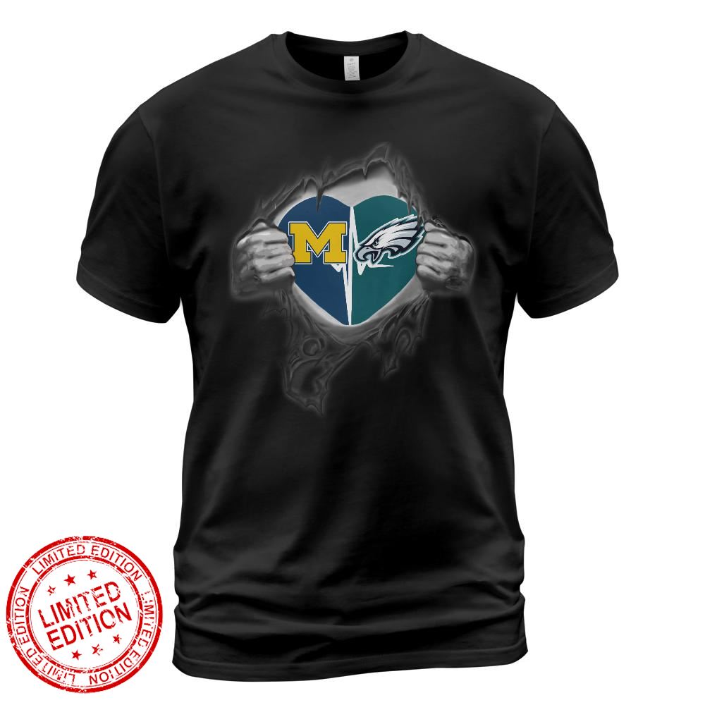 Philadelphia Eagles Michigan Wolverines In My Heartbeat Shirt