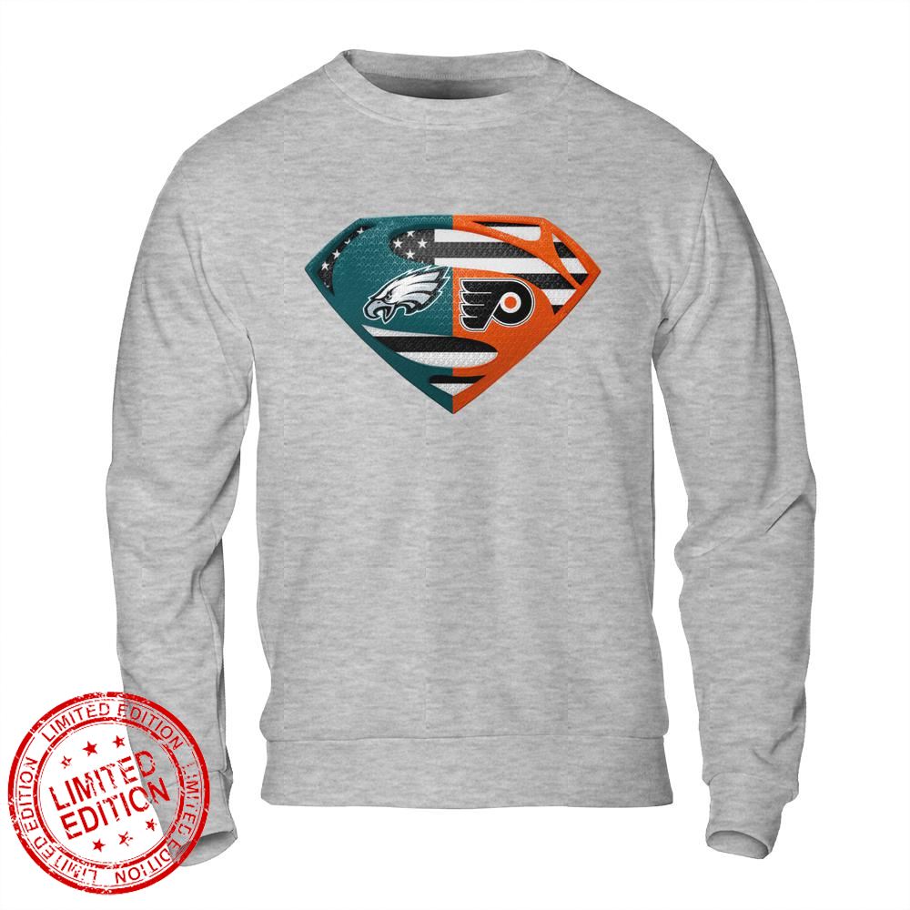 Philadelphia Eagles Philadelphia Flyers Superman Logo Us Flag Shirt