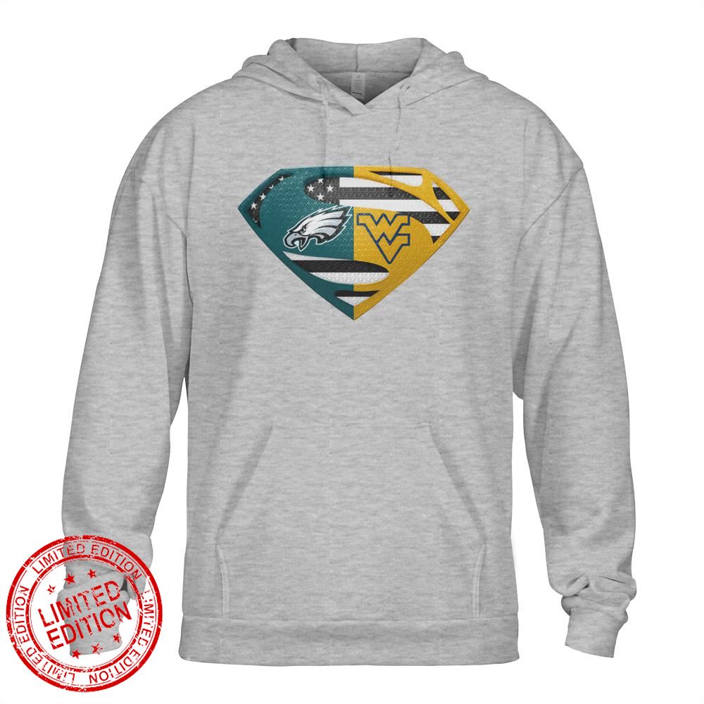 Philadelphia Eagles West Virginia Mountaineers Superman Logo Us Flag Shirt Philadelphia Eagles West Virginia Mountaineers Superman Logo Us Flag Shirt