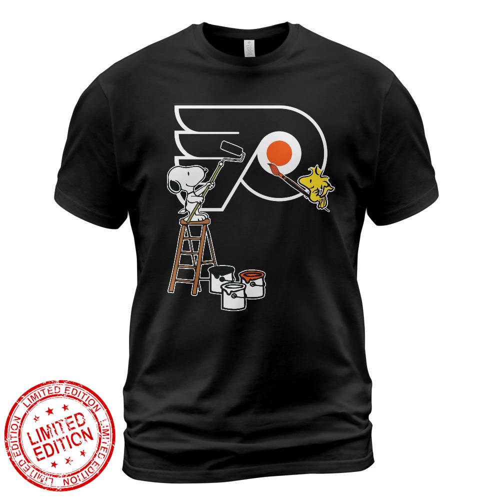 Philadelphia Flyers Snoopy and Woodstock Painting Logo Shirt