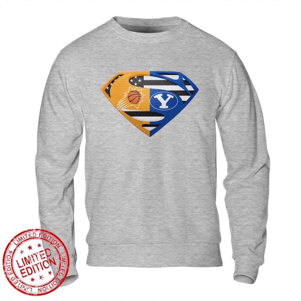 Phoenix Suns Byu Cougars Superman Logo Us Flag Shirt