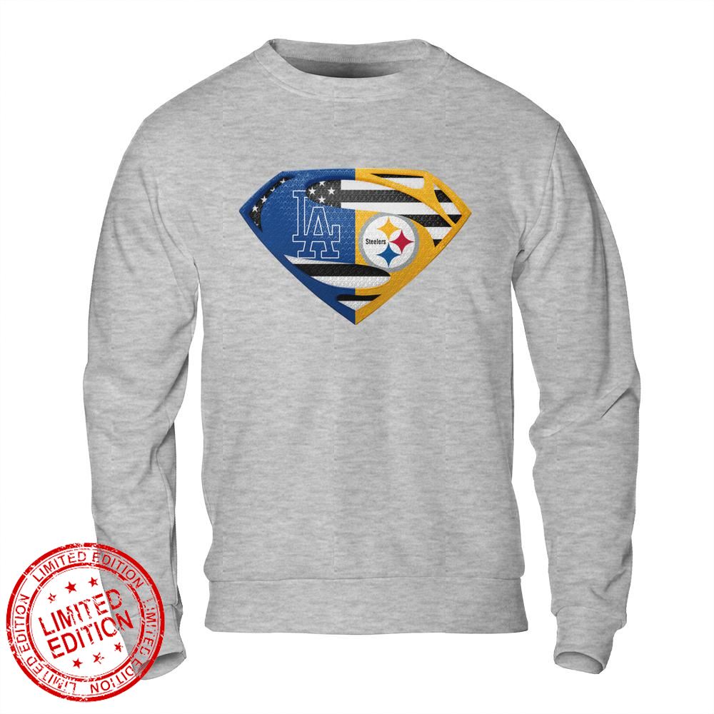 Pittsburgh Steelers Los Angeles Dodgers Superman Logo Us Flag Shirt