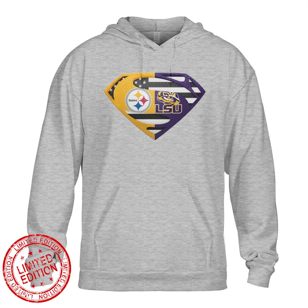 Pittsburgh Steelers Lsu Cleveland Tigers Superman Logo Us Flag Shirt Pittsburgh Steelers Lsu Cleveland Tigers Superman Logo Us Flag Shirt