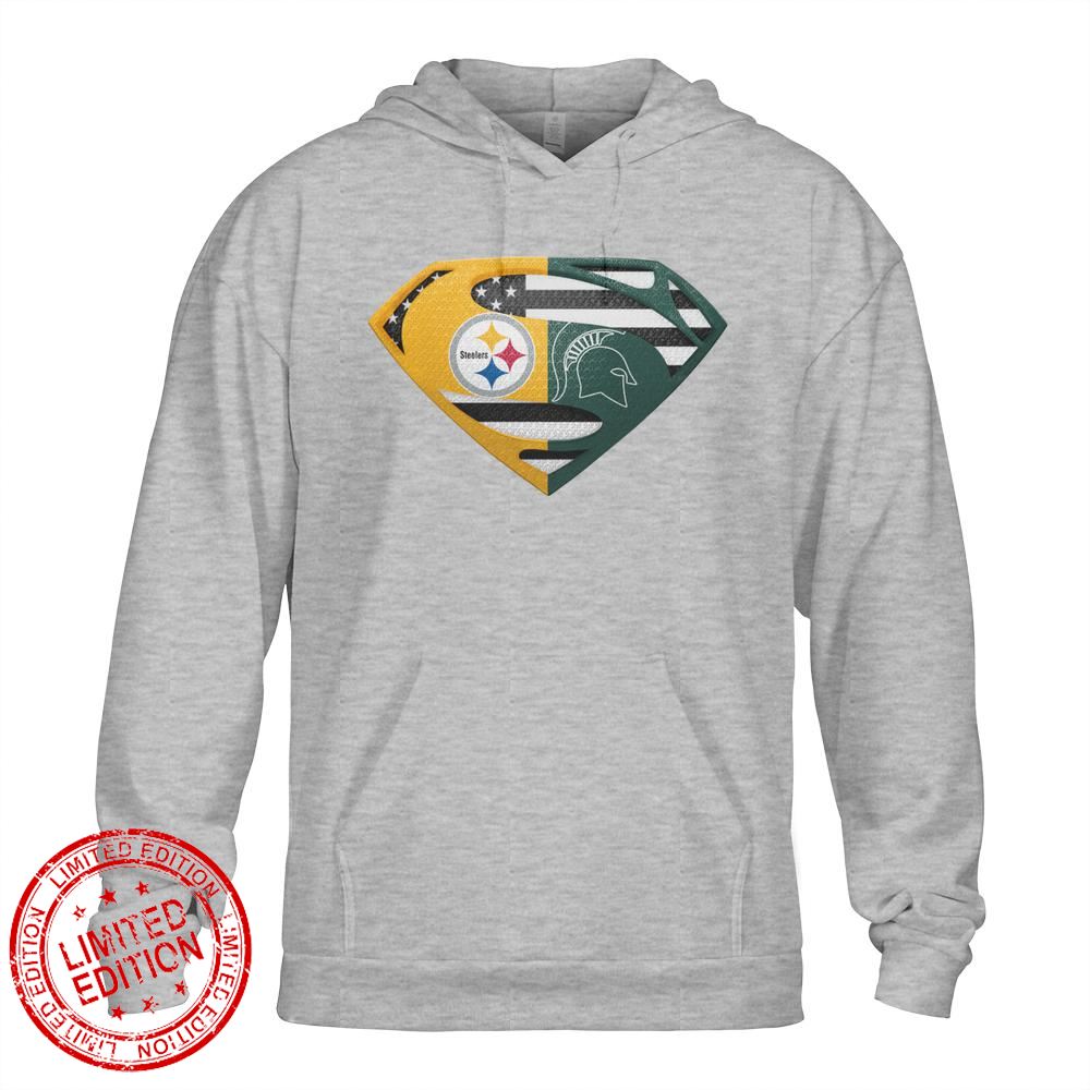 Pittsburgh Steelers Michigan State Spartans Superman Logo Us Flag Shirt Pittsburgh Steelers Michigan State Spartans Superman Logo Us Flag Shirt