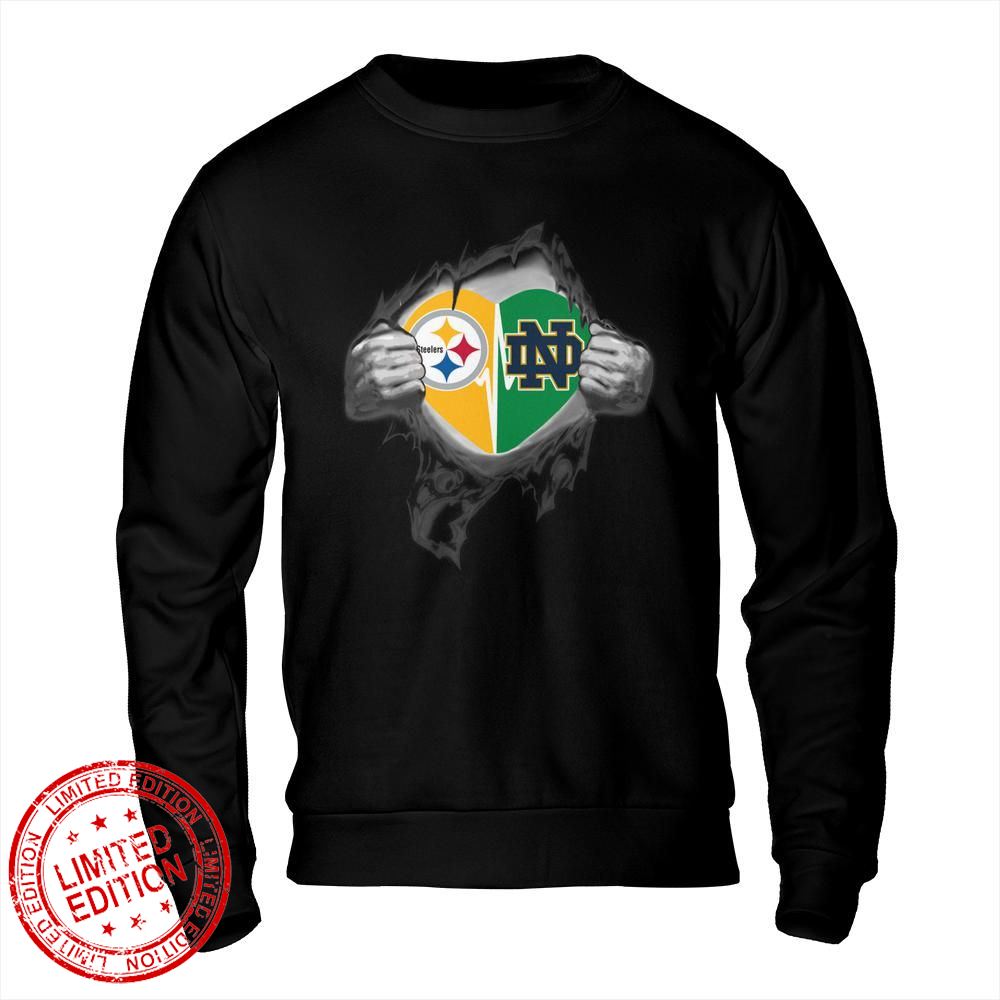 Pittsburgh Steelers Notre Dame Fighting Irish In My Heartbeat Shirt