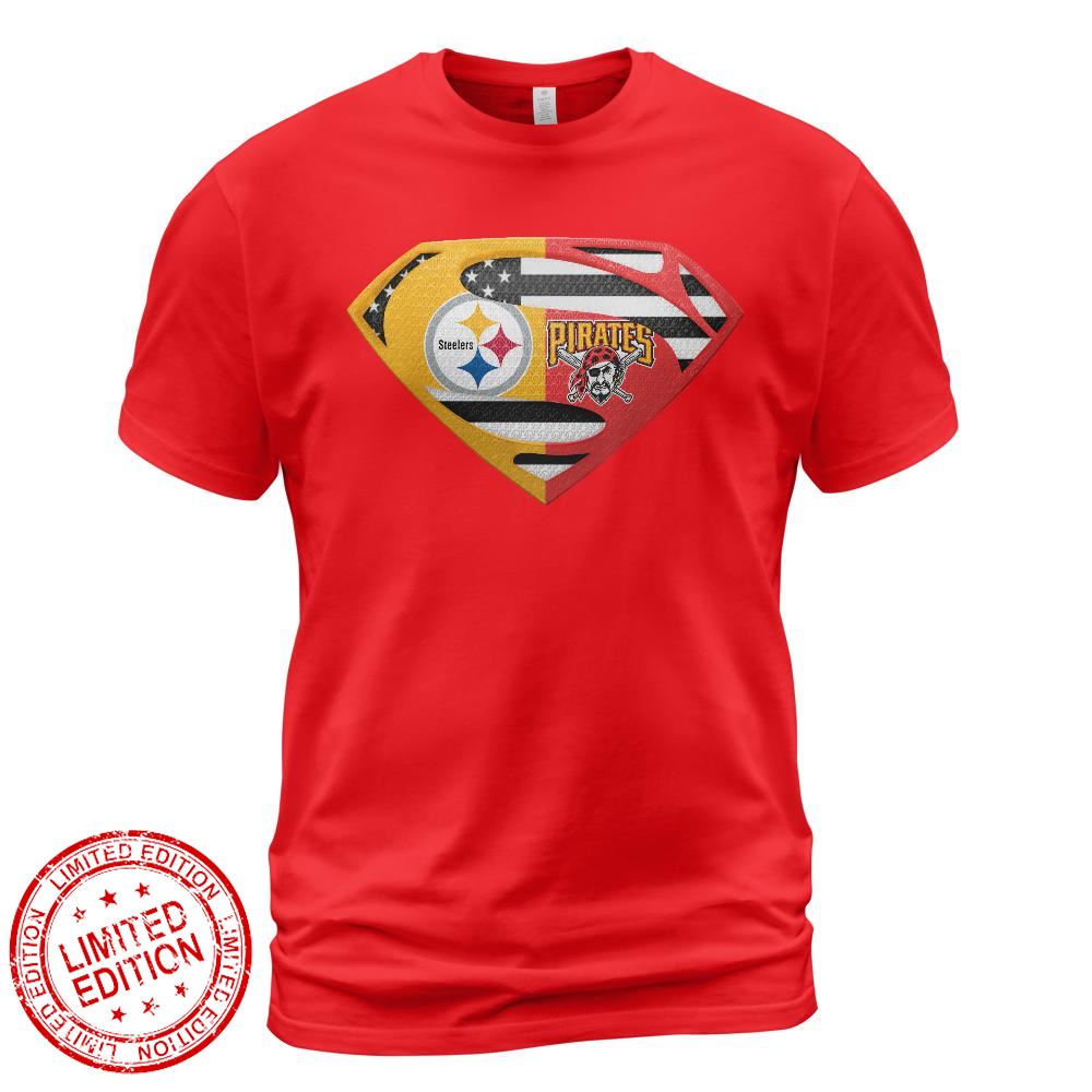 Pittsburgh Steelers Pittsburgh Pirates Superman Logo Us Flag Shirt