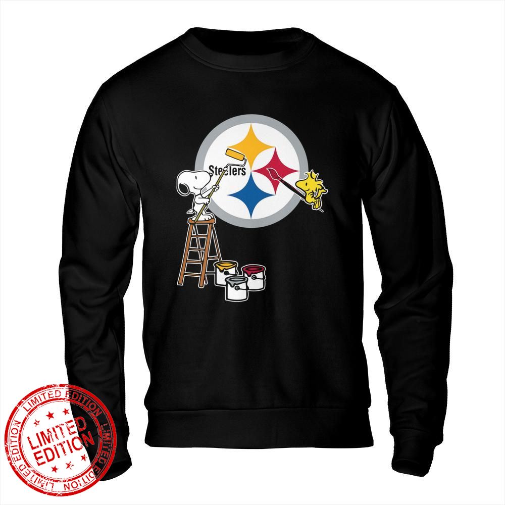 Pittsburgh Steelers Snoopy and Woodstock Painting Logo Shirt