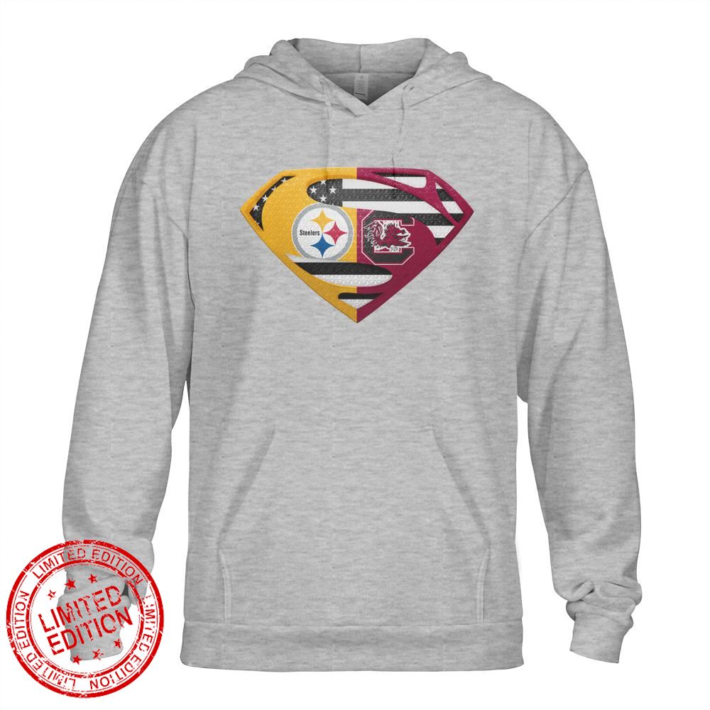 Pittsburgh Steelers South Carolina Gamecocks Superman Logo Us Flag Shirt Pittsburgh Steelers South Carolina Gamecocks Superman Logo Us Flag Shirt
