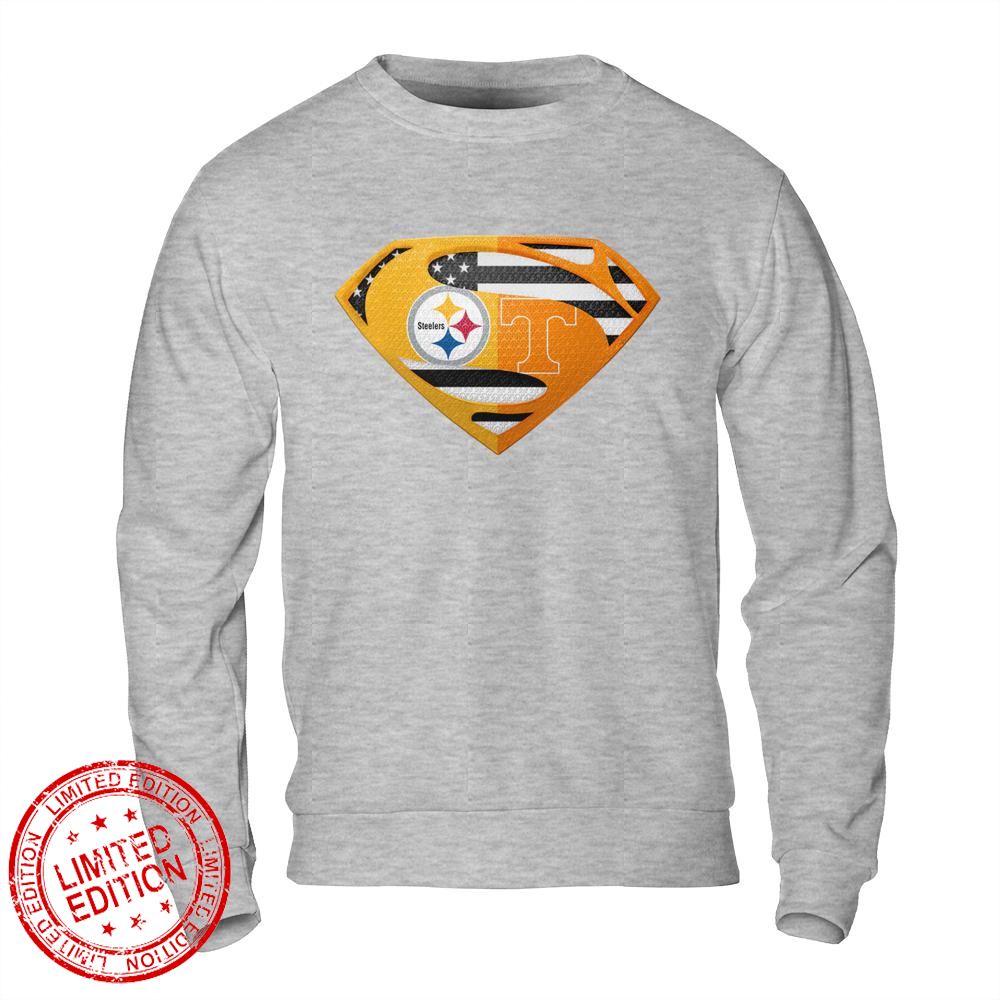 Pittsburgh Steelers Tennessee Volunteers Superman Logo Us Flag Shirt