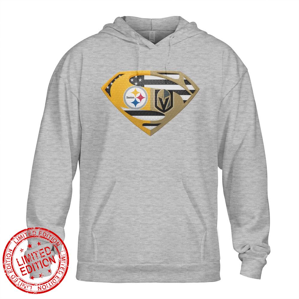 Pittsburgh Steelers Vegas Golden Knights Superman Logo Us Flag Shirt Pittsburgh Steelers Vegas Golden Knights Superman Logo Us Flag Shirt