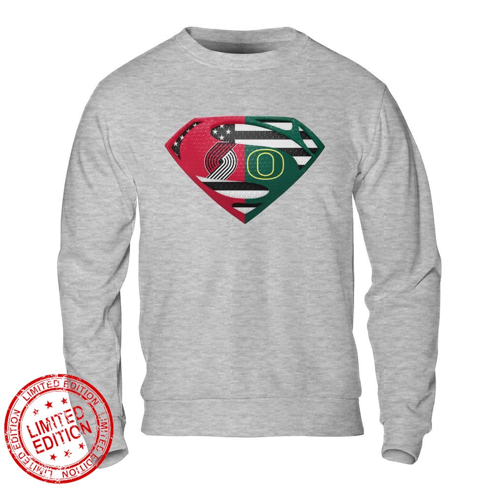 Portland Trail Blazers Oregon Ducks Superman Logo Us Flag Shirt