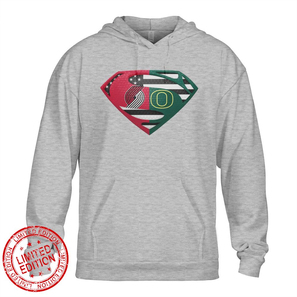 Portland Trail Blazers Oregon Ducks Superman Logo Us Flag Shirt Portland Trail Blazers Oregon Ducks Superman Logo Us Flag Shirt