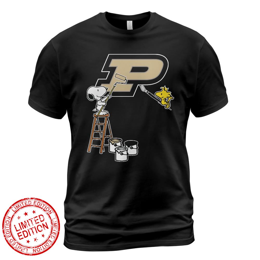 Purdue Boilermakers Snoopy and Woodstock Painting Logo Shirt