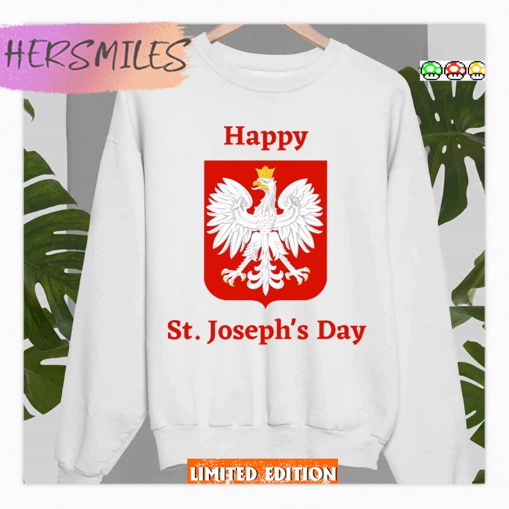 Red Happy St. Joseph’s Day Polish Eagle On Crest Shirt