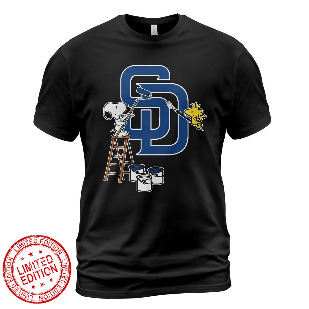 San Diego Padres Snoopy and Woodstock Painting Logo Shirt