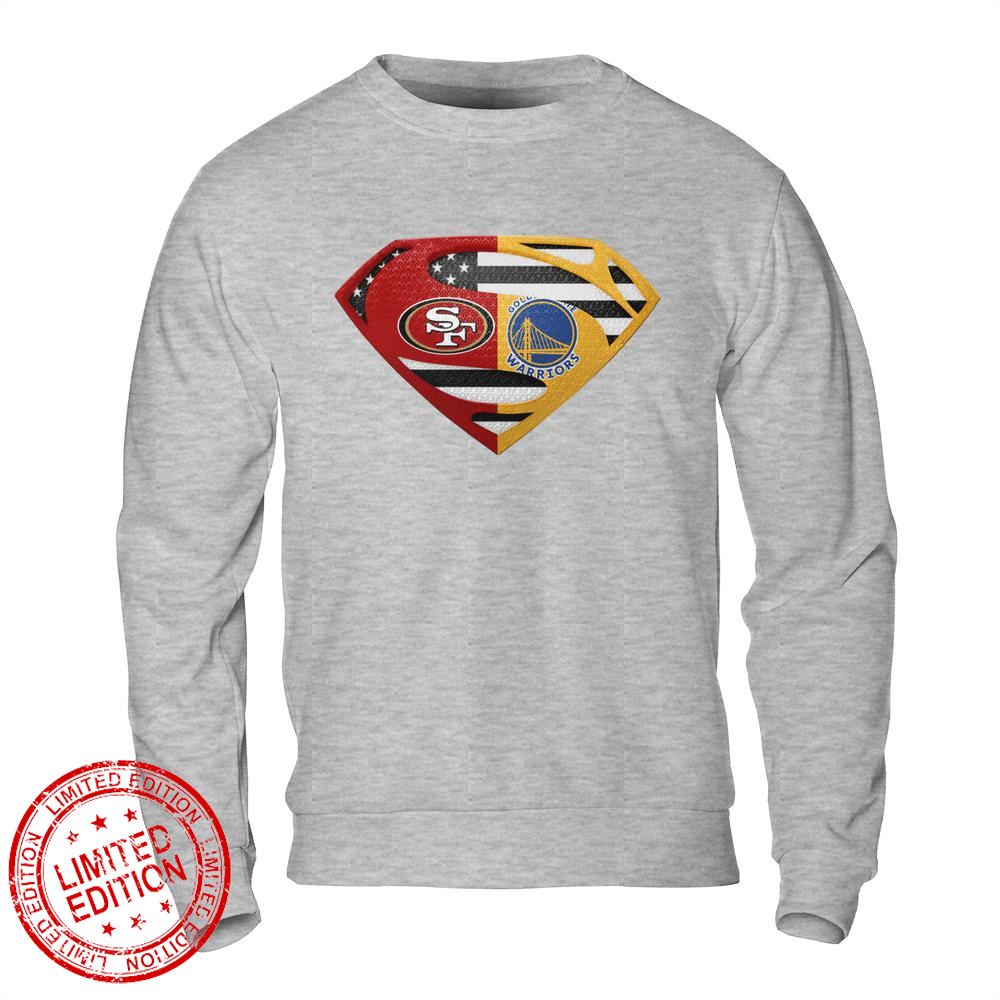 San Francisco 49ers Golden State Warriors Superman Logo Us Flag Shirt
