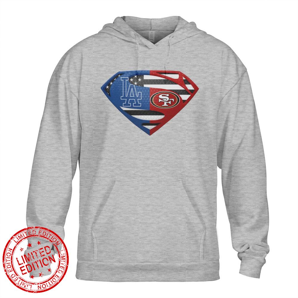San Francisco 49ers Los Angeles Dodgers Superman Logo Us Flag Shirt San Francisco 49ers Los Angeles Dodgers Superman Logo Us Flag Shirt