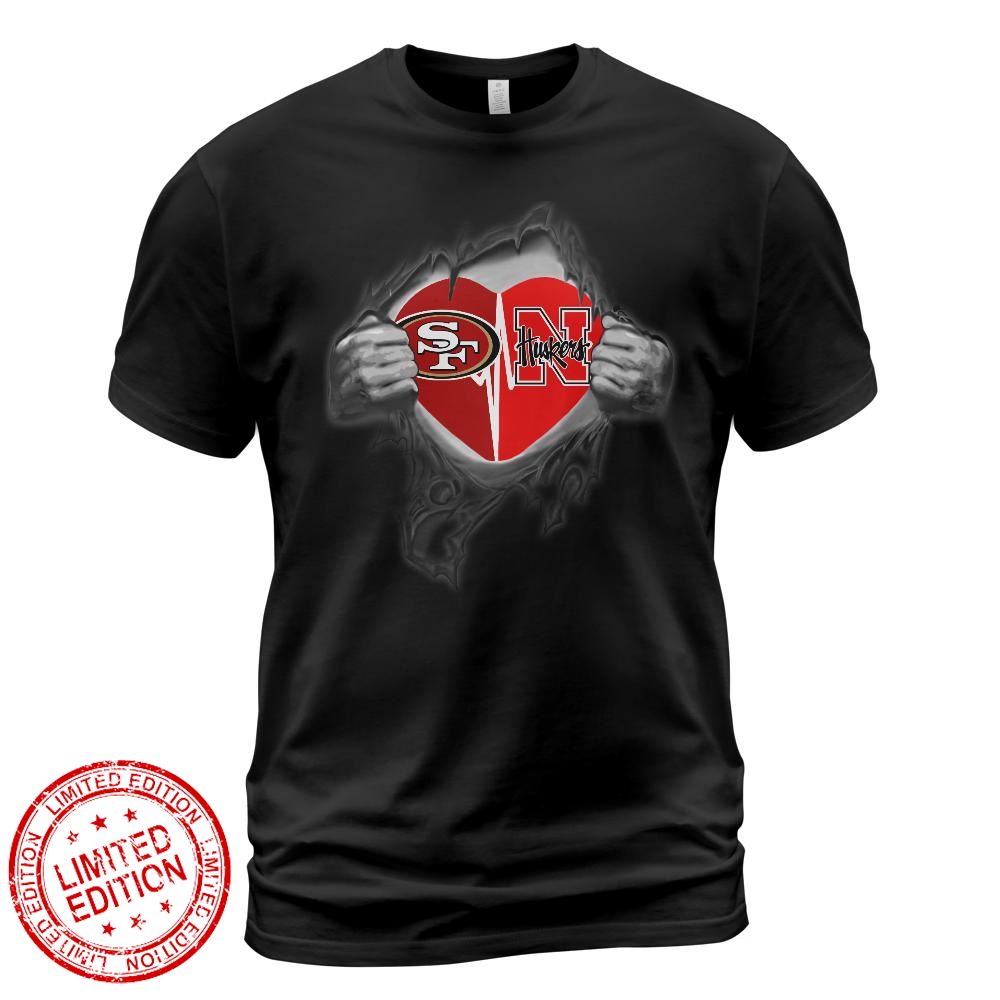 San Francisco 49ers Nebraska Cornhuskers In My Heartbeat Shirt