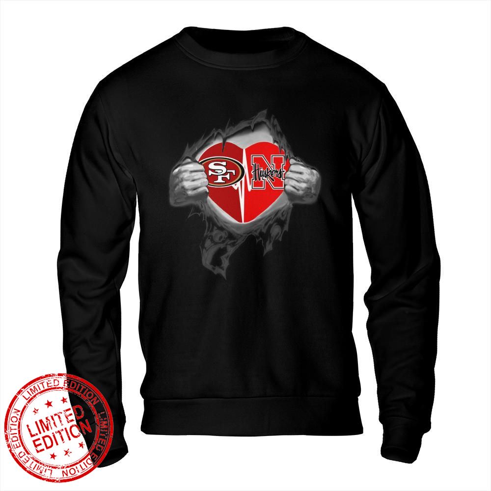 San Francisco 49ers Nebraska Cornhuskers In My Heartbeat Shirt