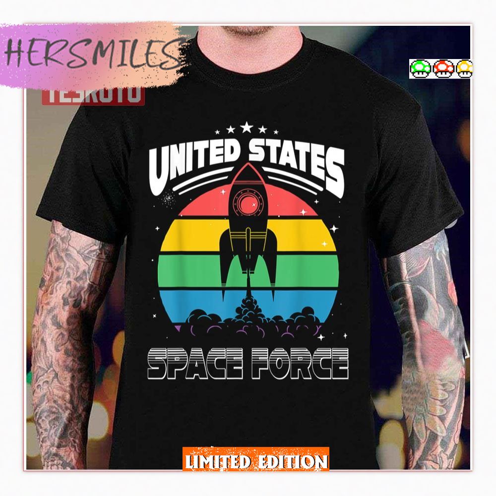 Space Force Retro Design Distressed Shirt