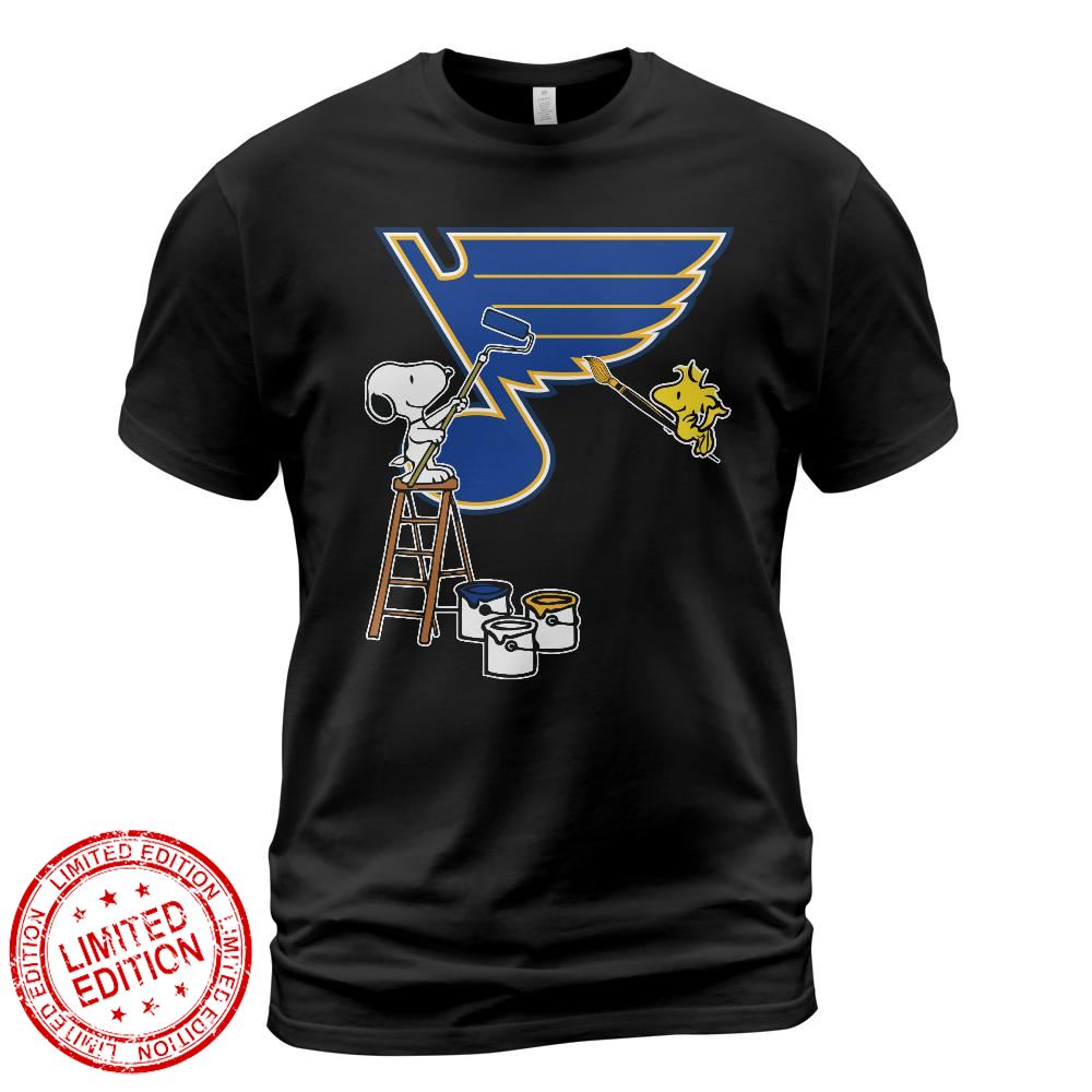 St Louis Blues Snoopy and Woodstock Painting Logo Shirt