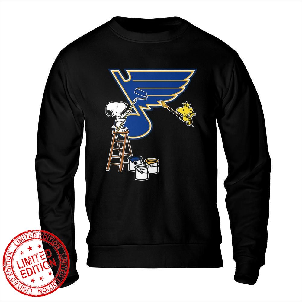 St Louis Blues Snoopy and Woodstock Painting Logo Shirt