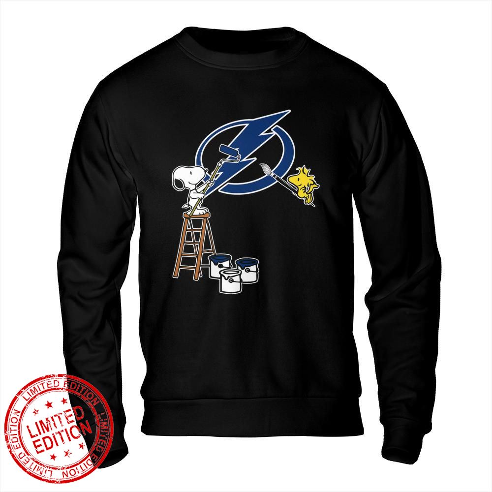 Tampa Bay Lightning Snoopy and Woodstock Painting Logo Shirt